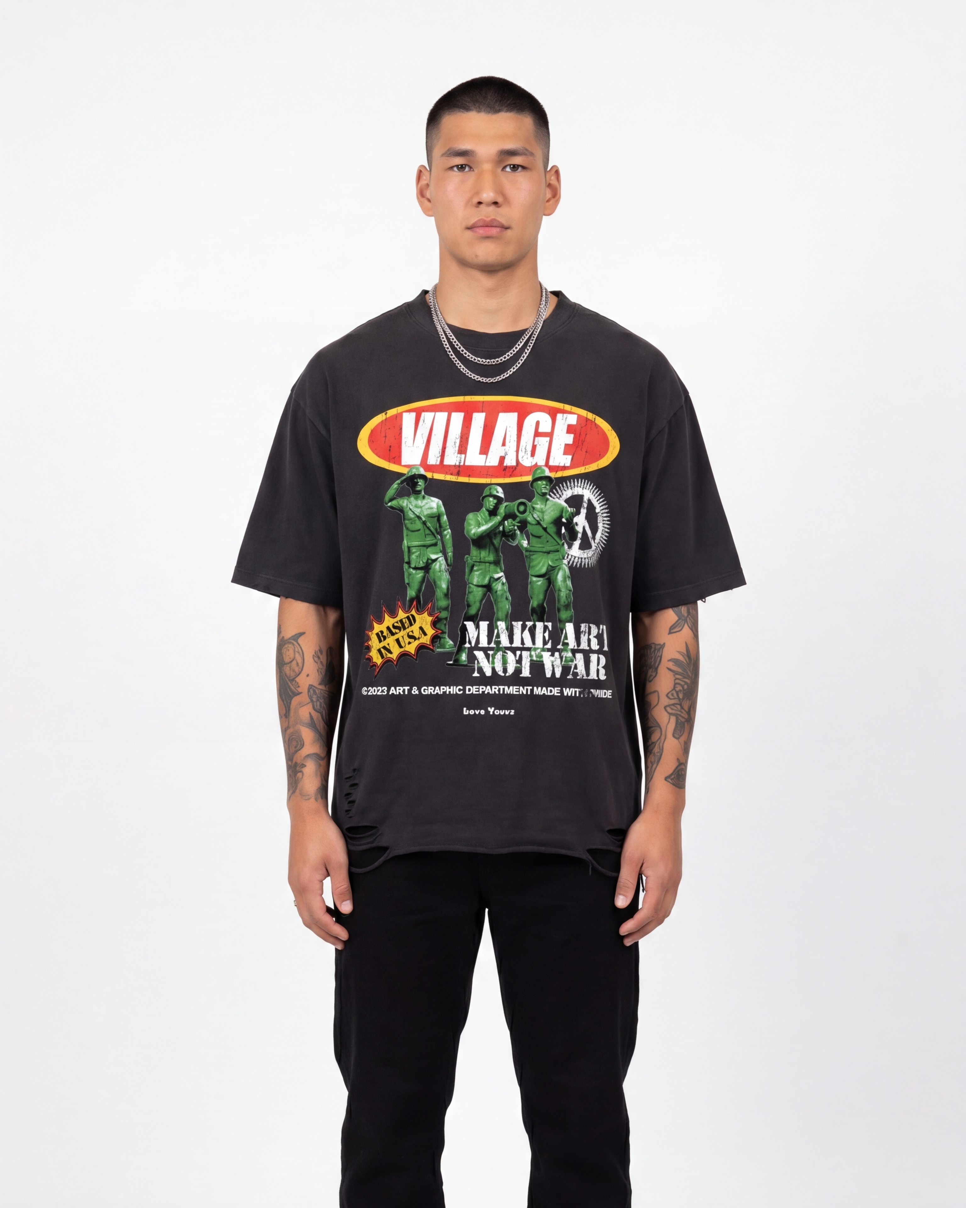 ART NOT WAR Distressed Tee
