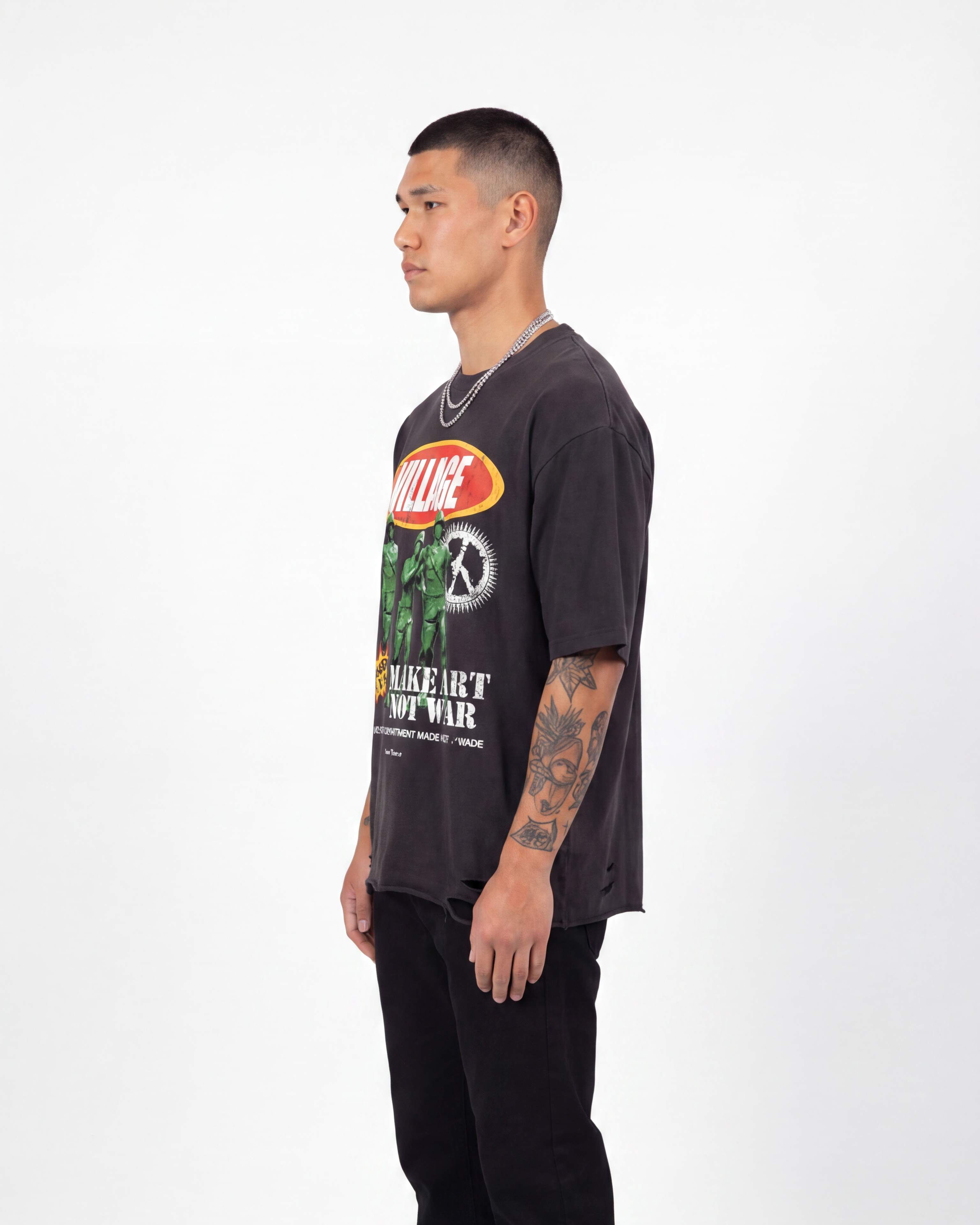 ART NOT WAR Distressed Tee